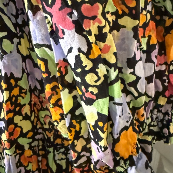 Garmentory Mii Collection Mona Cotton Maxi Dress Large Black Floral / no tie - Picture 4 of 8